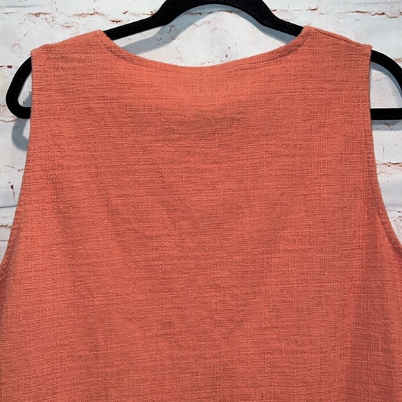 Madewell texture and thread sleeveless blouse side tie splice neck line plus 3x - Picture 8 of 8